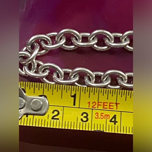 BEST DEAL ⚡️ Sisters Sterling Silver Heavy Duty Heart Tag Charm Bracelet #7835 - Picture 5 of 8